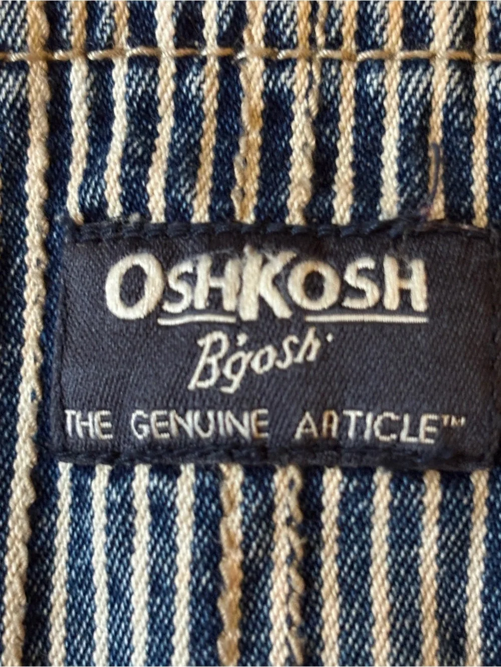 OshKosh B'gosh Navy and White Striped Kids Overalls ~ 100% Cotton Conductor 2T